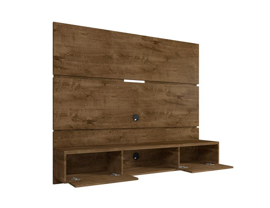 Manhattan Comfort - Vernon Floating Entertainment Center with 3 Fixed Shelves in Rustic Brown - 236BMC9 veiw 2