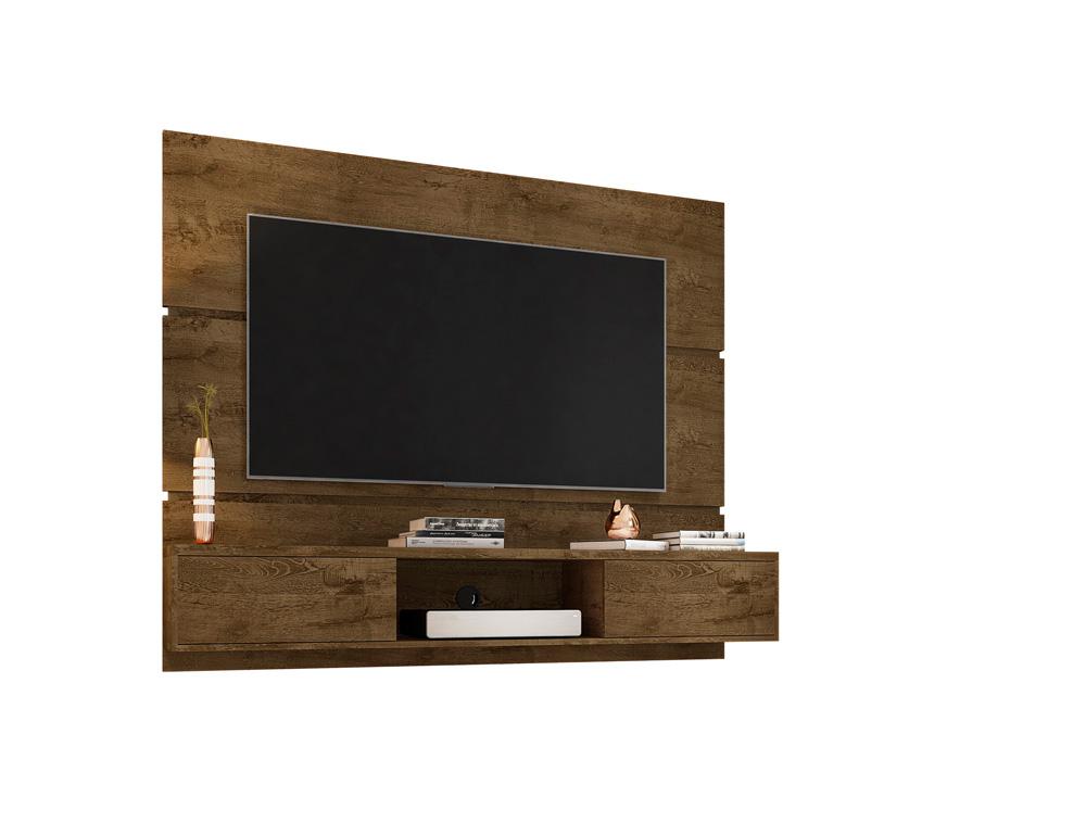 Manhattan Comfort - Vernon Floating Entertainment Center with 3 Fixed Shelves in Rustic Brown - 236BMC9 veiw 3