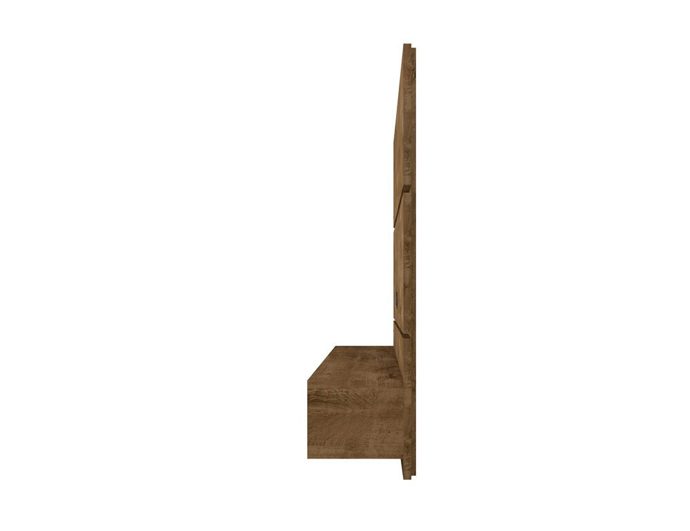 Manhattan Comfort - Vernon Floating Entertainment Center with 3 Fixed Shelves in Rustic Brown - 236BMC9 veiw 4