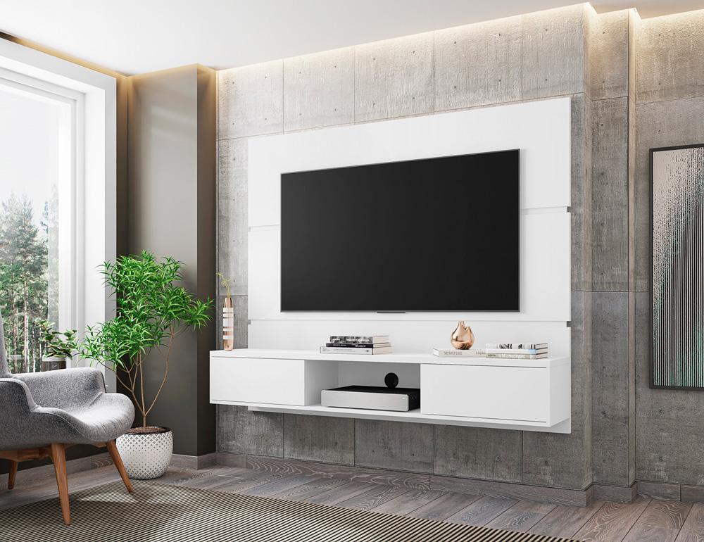 Manhattan Comfort - Vernon Floating Entertainment Center with 3 Fixed Shelves in White - 236BMC6 veiw 8