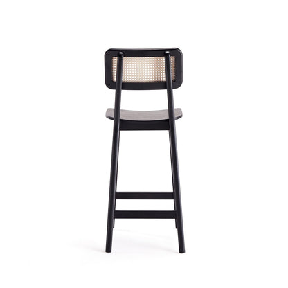 Manhattan Comfort - Versailles Counter Stool with American Ash Wood Legs in Black and Natural Cane - Set of 2 - 2-CSCA01-BK veiw 6