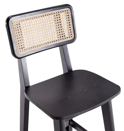 Manhattan Comfort - Versailles Counter Stool with American Ash Wood Legs in Black and Natural Cane - Set of 2 - 2-CSCA01-BK veiw 9