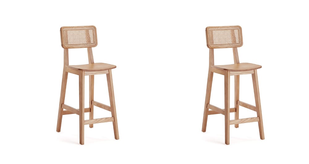 Manhattan Comfort - Versailles Counter Stool with American Ash Wood Legs in Nature - Set of 2 - 2-CSCA01-NA veiw 1