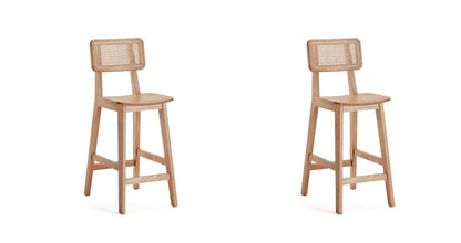 Manhattan Comfort - Versailles Counter Stool with American Ash Wood Legs in Nature - Set of 2 - 2-CSCA01-NA veiw 1