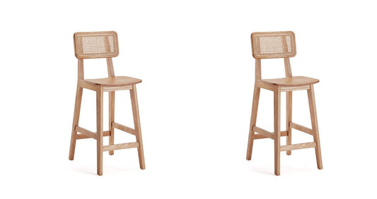 Manhattan Comfort - Versailles Counter Stool with American Ash Wood Legs in Nature - Set of 2 - 2-CSCA01-NA veiw 1