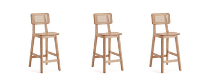 Manhattan Comfort - Versailles Counter Stool with American Ash Wood Legs in Nature - Set of 3 - 3-CSCA01-NA veiw 1