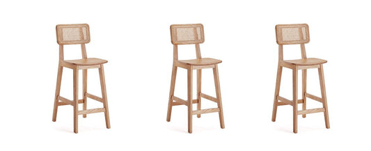 Manhattan Comfort - Versailles Counter Stool with American Ash Wood Legs in Nature - Set of 3 - 3-CSCA01-NA veiw 1