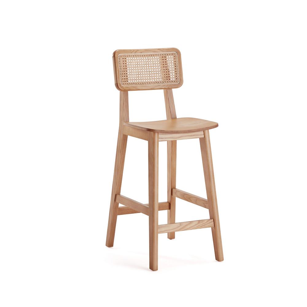 Manhattan Comfort - Versailles Counter Stool with American Ash Wood Legs in Nature - Set of 3 - 3-CSCA01-NA veiw 2