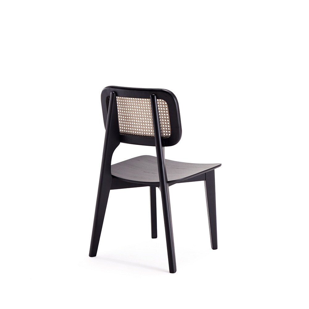 Manhattan Comfort - Versailles Rectangular Dining Chair with American Ash Wood Legs in Black and Natural Cane - Set of 4 - 2-DCCA01-BK veiw 4