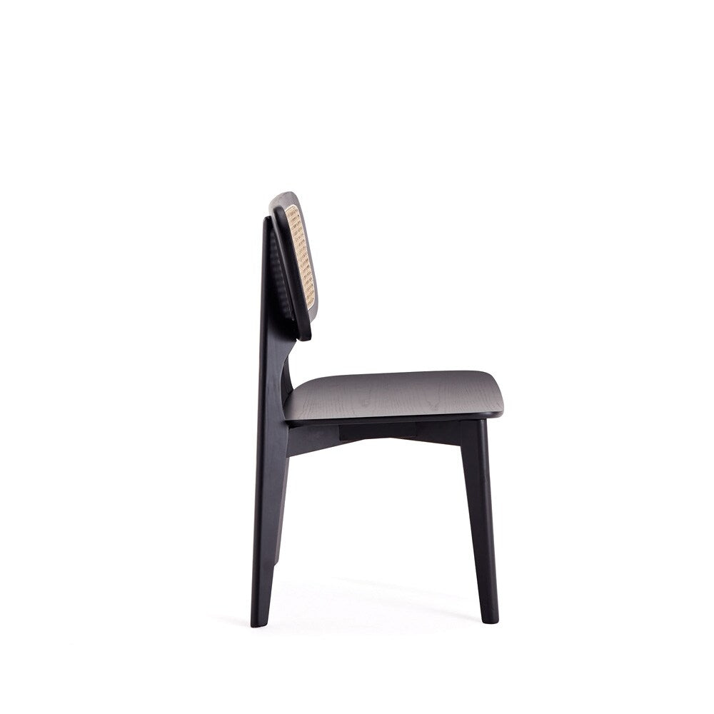 Manhattan Comfort - Versailles Rectangular Dining Chair with American Ash Wood Legs in Black and Natural Cane - Set of 4 - 2-DCCA01-BK veiw 5