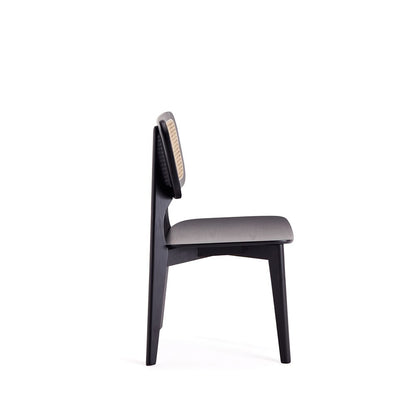 Manhattan Comfort - Versailles Rectangular Dining Chair with American Ash Wood Legs in Black and Natural Cane - Set of 4 - 2-DCCA01-BK veiw 5