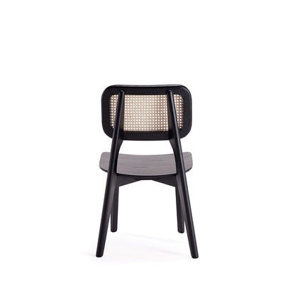 Manhattan Comfort - Versailles Rectangular Dining Chair with American Ash Wood Legs in Black and Natural Cane - Set of 4 - 2-DCCA01-BK veiw 6