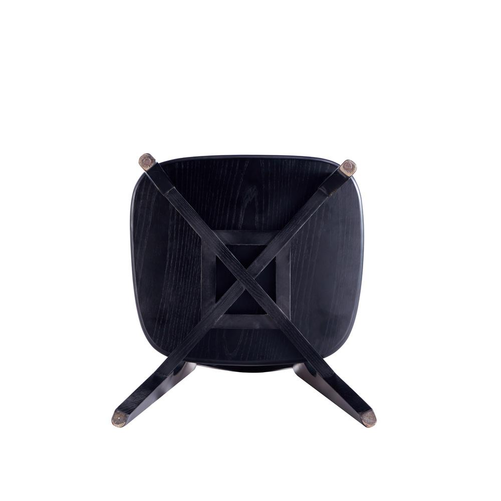 Manhattan Comfort - Versailles Round Dining Chair with American Ash Wood Legs in Black and Natural Cane - Set of 4 - 2-DCCA11-BK veiw 7