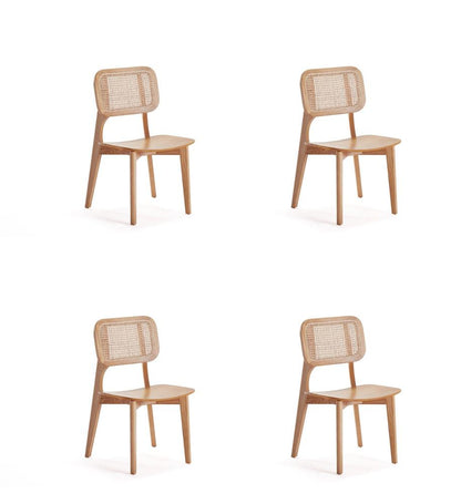 Manhattan Comfort - Versailles Rectangular Dining Chair with American Ash Wood Legs in Nature - Set of 4 - 2-DCCA01-NA veiw 1