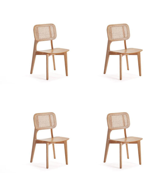 Manhattan Comfort - Versailles Rectangular Dining Chair with American Ash Wood Legs in Nature - Set of 4 - 2-DCCA01-NA veiw 1