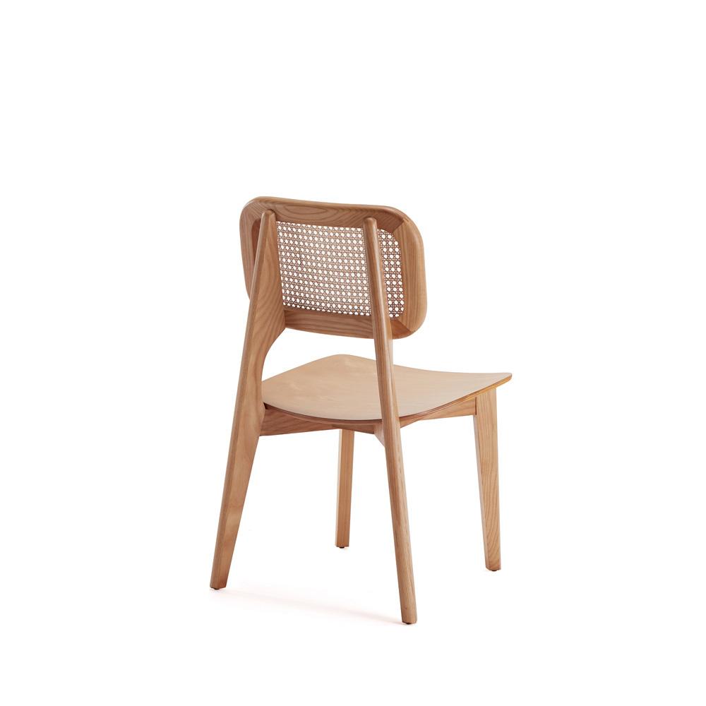 Manhattan Comfort - Versailles Rectangular Dining Chair with American Ash Wood Legs in Nature - Set of 4 - 2-DCCA01-NA veiw 3