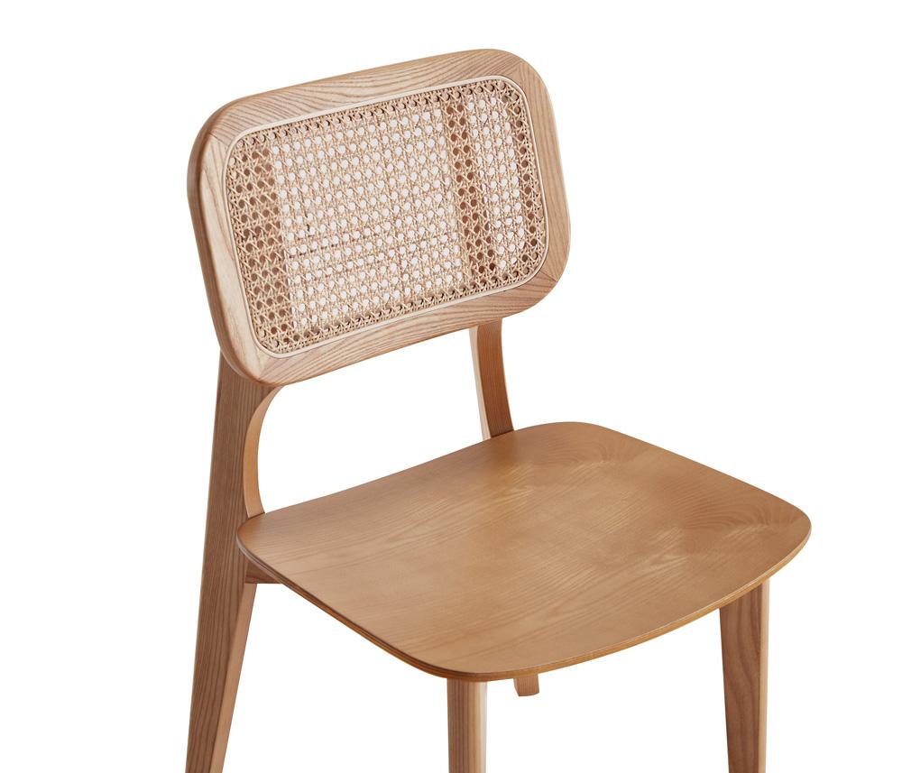 Manhattan Comfort - Versailles Rectangular Dining Chair with American Ash Wood Legs in Nature - Set of 4 - 2-DCCA01-NA veiw 8