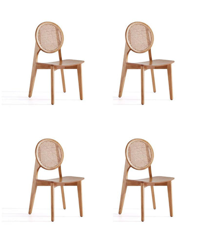 Manhattan Comfort - Versailles Round Dining Chair with American Ash Wood Legs in Nature - Set of 4 - 2-DCCA11-NA veiw 1