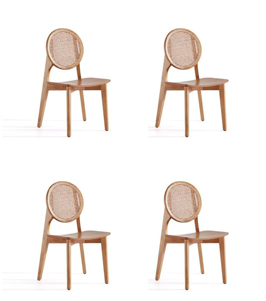 Manhattan Comfort - Versailles Round Dining Chair with American Ash Wood Legs in Nature - Set of 4 - 2-DCCA11-NA veiw 1