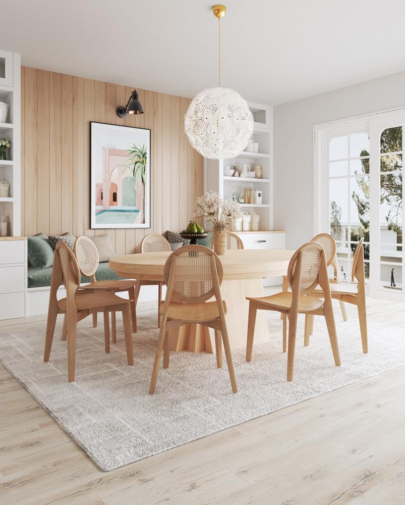 Manhattan Comfort - Versailles Round Dining Chair with American Ash Wood Legs in Nature - Set of 4 - 2-DCCA11-NA veiw 9