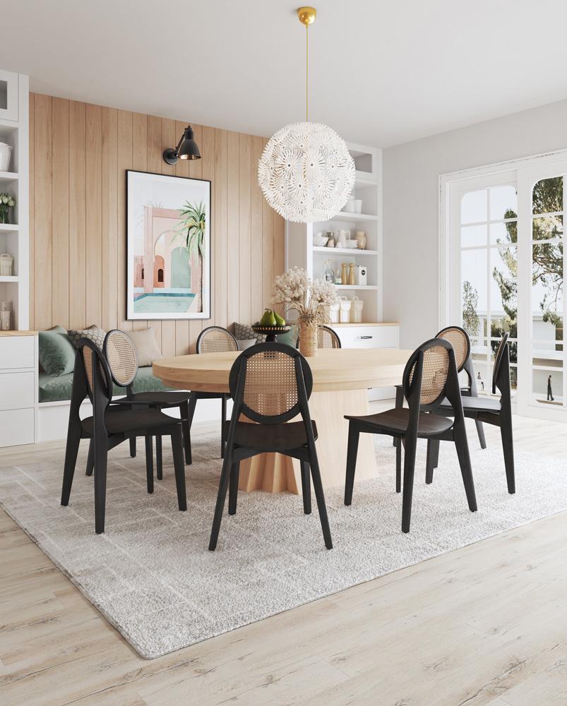 Manhattan Comfort - Versailles Round Dining Chair with American Ash Wood Legs in Black and Natural Cane - Set of 2 - DCCA11-BK veiw 9