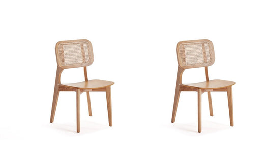 Manhattan Comfort - Versailles Rectangular Dining Chair with American Ash Wood Legs in Nature - Set of 2 - DCCA01-NA veiw 1