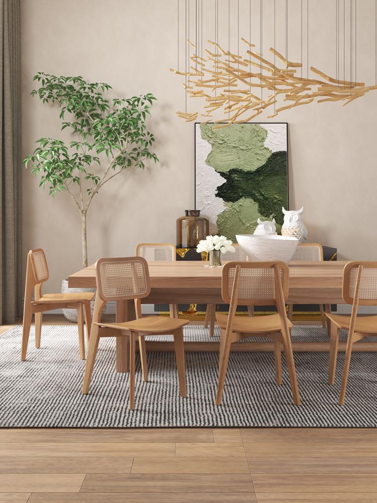 Manhattan Comfort - Versailles Rectangular Dining Chair with American Ash Wood Legs in Nature - Set of 2 - DCCA01-NA veiw 9