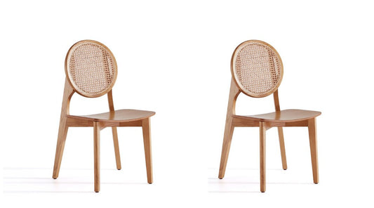 Manhattan Comfort - Versailles Round Dining Chair with American Ash Wood Legs in Nature - Set of 2 - DCCA11-NA veiw 1