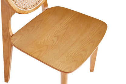 Manhattan Comfort - Versailles Round Dining Chair with American Ash Wood Legs in Nature - Set of 2 - DCCA11-NA veiw 8