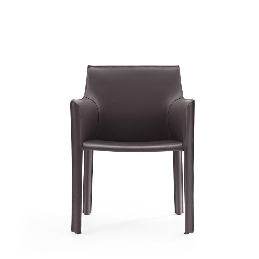 Manhattan Comfort - Vogue Faux Leather Dining Chair with Metal Legs in Grey - Set of 2 - 2-DC033-GY veiw 3