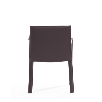 Manhattan Comfort - Vogue Faux Leather Dining Chair with Metal Legs in Grey - Set of 2 - 2-DC033-GY veiw 6