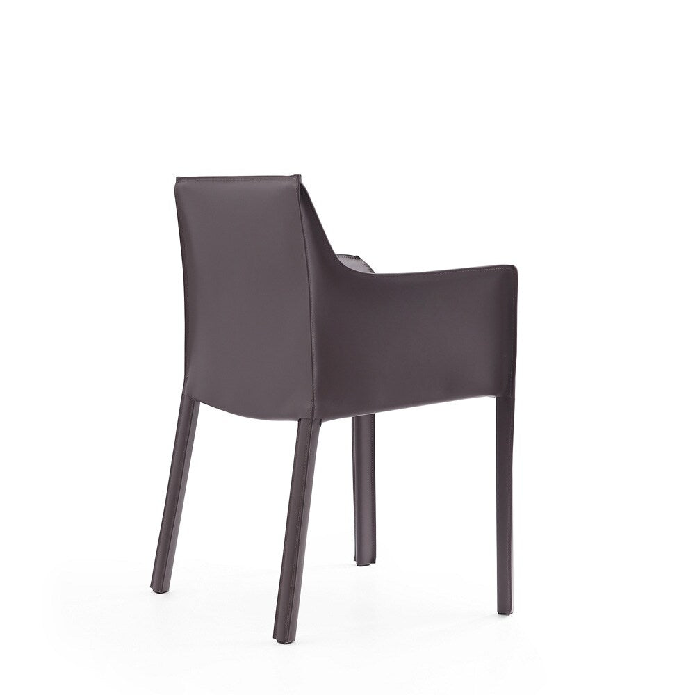 Manhattan Comfort - Vogue Faux Leather Dining Chair with Metal Legs in Grey - DC033-GY veiw 3