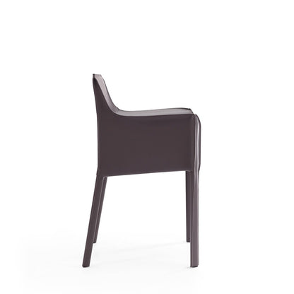 Manhattan Comfort - Vogue Faux Leather Dining Chair with Metal Legs in Grey - DC033-GY veiw 4