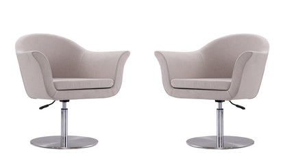 Manhattan Comfort - Voyager Woven Accent Chair with Metal Legs in Barley and Brushed Metal - Set of 2 - 2-AC051-BA veiw 1