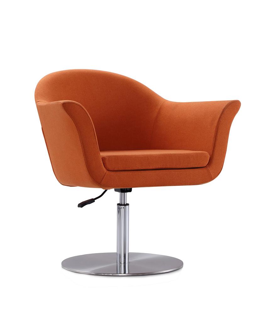 Manhattan Comfort - Voyager Woven Accent Chair with Metal Legs in Orange and Brushed Metal - Set of 2 - 2-AC051-OR veiw 2