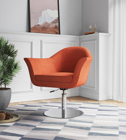 Manhattan Comfort - Voyager Woven Accent Chair with Metal Legs in Orange and Brushed Metal - Set of 2 - 2-AC051-OR veiw 7