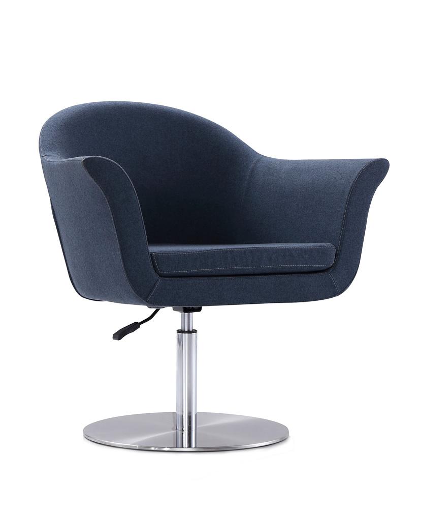 Manhattan Comfort - Voyager Woven Accent Chair with Metal Legs in Smokey Blue and Brushed Metal - Set of 2 - 2-AC051-SM veiw 2
