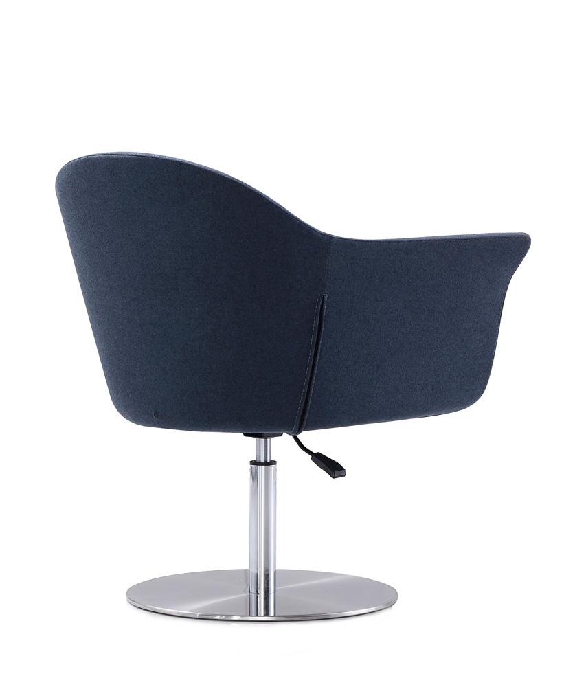 Manhattan Comfort - Voyager Woven Accent Chair with Metal Legs in Smokey Blue and Brushed Metal - Set of 2 - 2-AC051-SM veiw 4