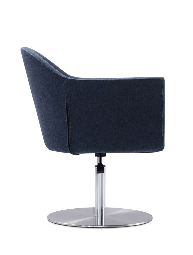Manhattan Comfort - Voyager Woven Accent Chair with Metal Legs in Smokey Blue and Brushed Metal - Set of 2 - 2-AC051-SM veiw 5