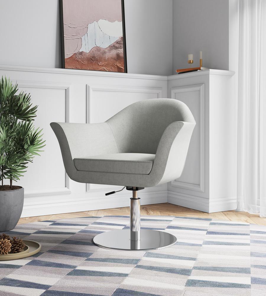 Manhattan Comfort - Voyager Woven Accent Chair with Metal Legs in Barley and Brushed Metal - AC051-BA veiw 6
