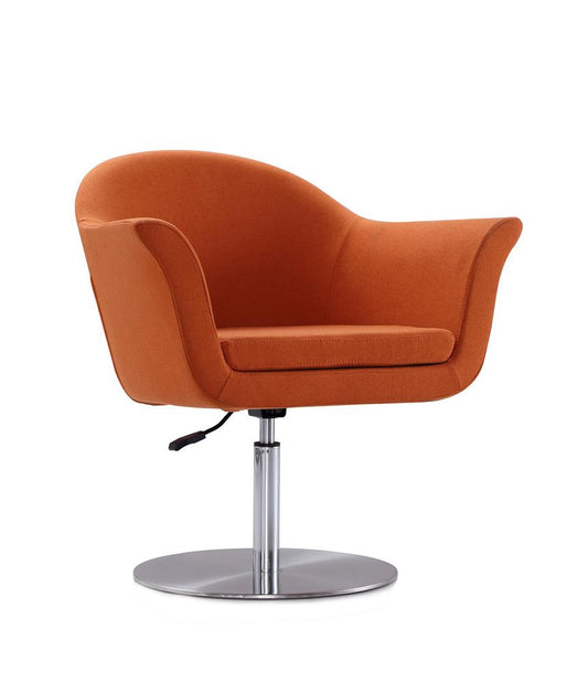 Manhattan Comfort - Voyager Woven Accent Chair with Metal Legs in Orange and Brushed Metal - AC051-OR veiw 1