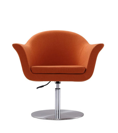 Manhattan Comfort - Voyager Woven Accent Chair with Metal Legs in Orange and Brushed Metal - AC051-OR veiw 2