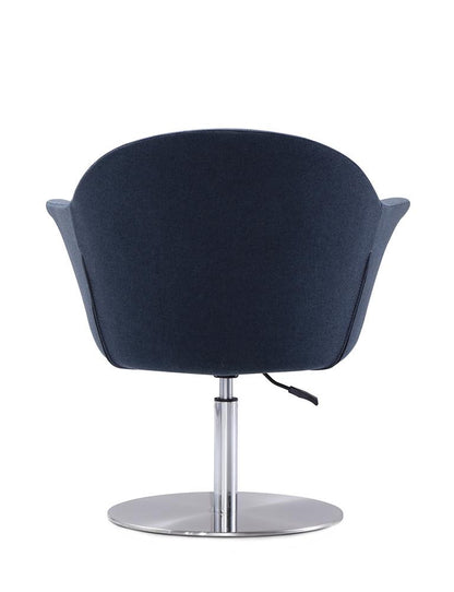 Manhattan Comfort - Voyager Woven Accent Chair with Metal Legs in Smokey Blue and Brushed Metal - AC051-SM veiw 5