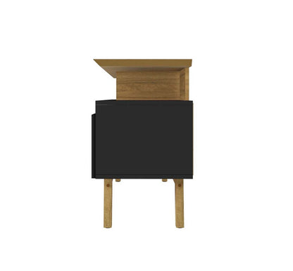 Manhattan Comfort - Yonkers 63W TV Stand with 6 Fixed Shelves Shelves in Black and Cinnamon - 233BMC82 veiw 4