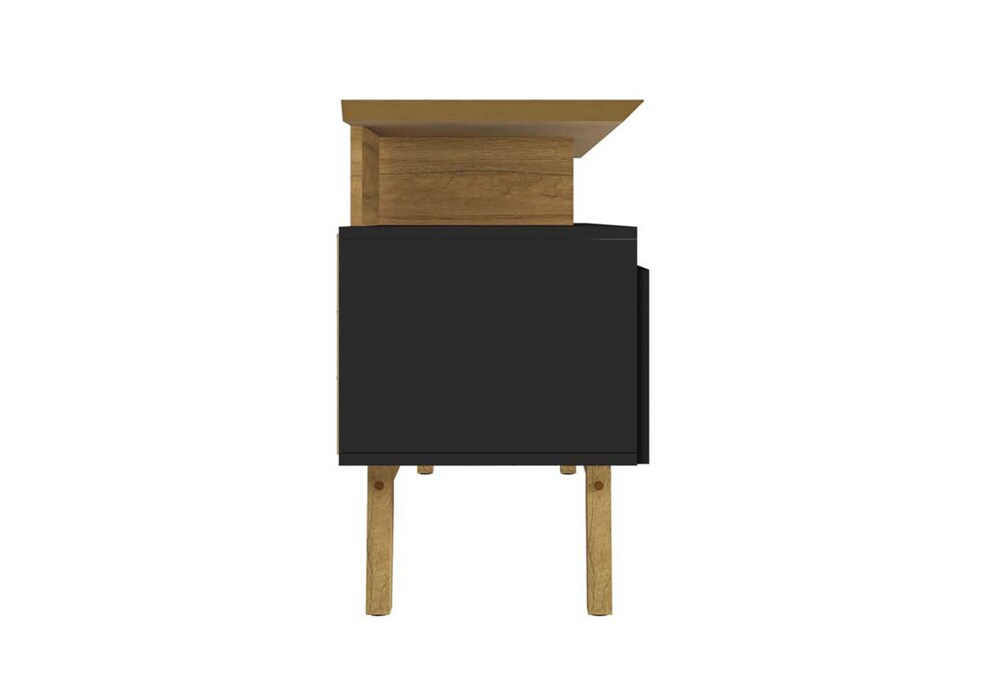 Manhattan Comfort - Yonkers 63W TV Stand with 6 Fixed Shelves Shelves in Black and Cinnamon - 233BMC82 veiw 5