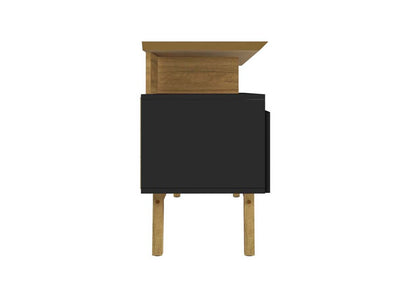Manhattan Comfort - Yonkers 63W TV Stand with 6 Fixed Shelves Shelves in Black and Cinnamon - 233BMC82 veiw 5
