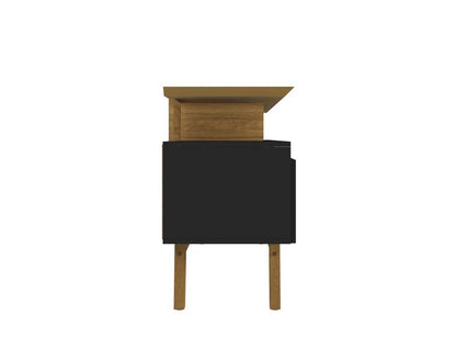 Manhattan Comfort - Yonkers 70W TV Stand with 6 Fixed Shelves Shelves in Black and Cinnamon - 234BMC82 veiw 5