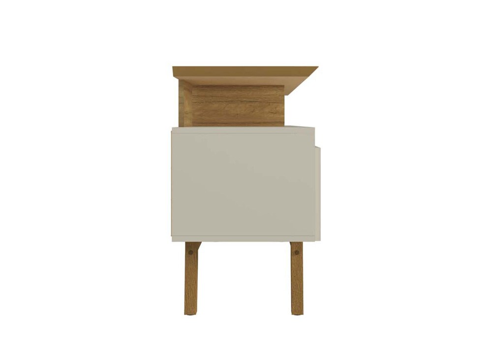 Manhattan Comfort - Yonkers 70W TV Stand with 6 Fixed Shelves Shelves in Off White and Cinnamon - 234BMC12 veiw 5