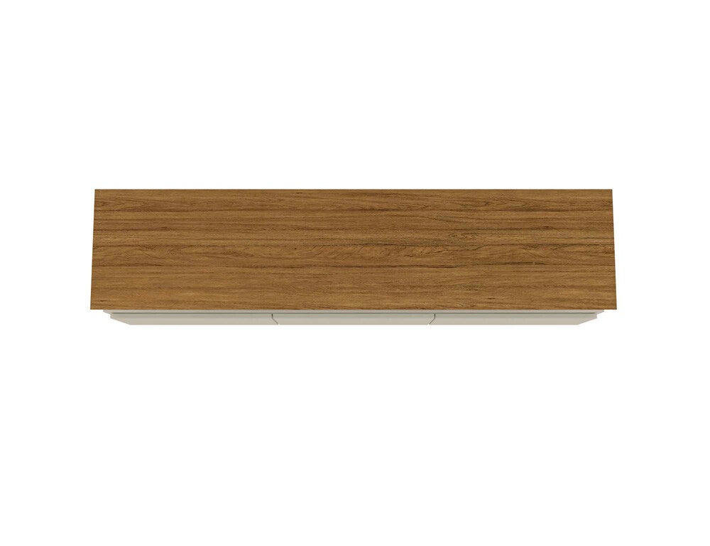 Manhattan Comfort - Yonkers 70W TV Stand with 6 Fixed Shelves Shelves in Off White and Cinnamon - 234BMC12 veiw 6