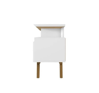 Manhattan Comfort - Yonkers 70W TV Stand with 6 Fixed Shelves Shelves in White - 234BMC6 veiw 4